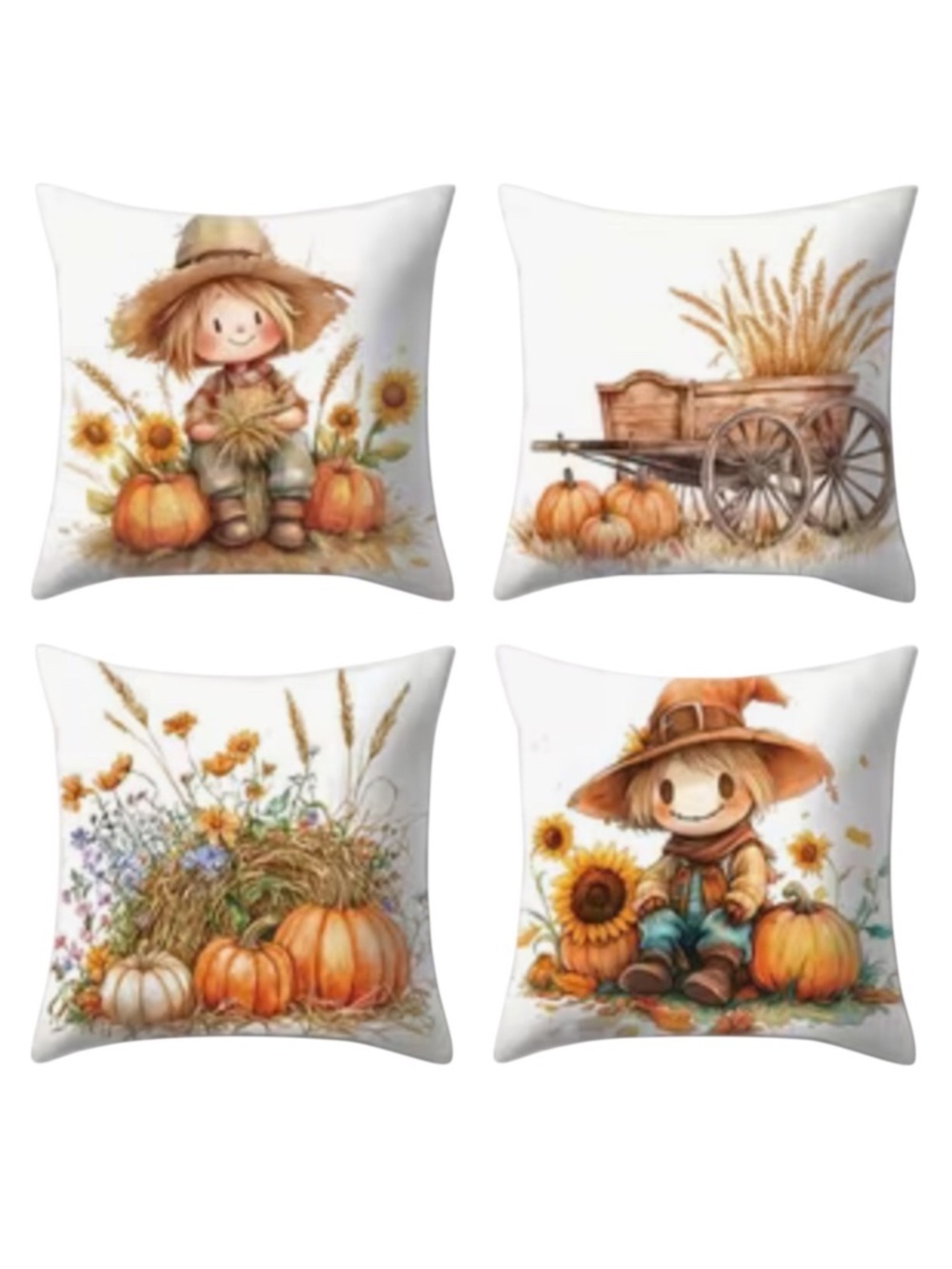 Vintage Pumpkin Farm Pillow Cover Set